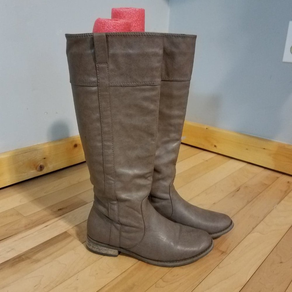 Brown knee high boots